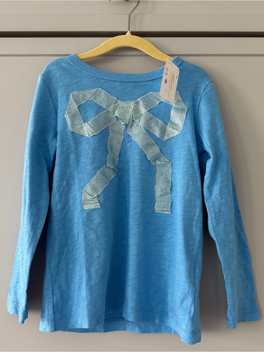 Crewcuts Blue Long-Sleeve Tee with Shimmer Bow